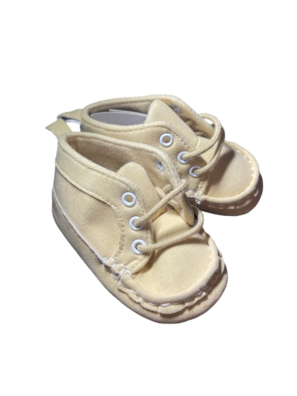 Kids Neutral Beige Canvas Lace-Up Shoes